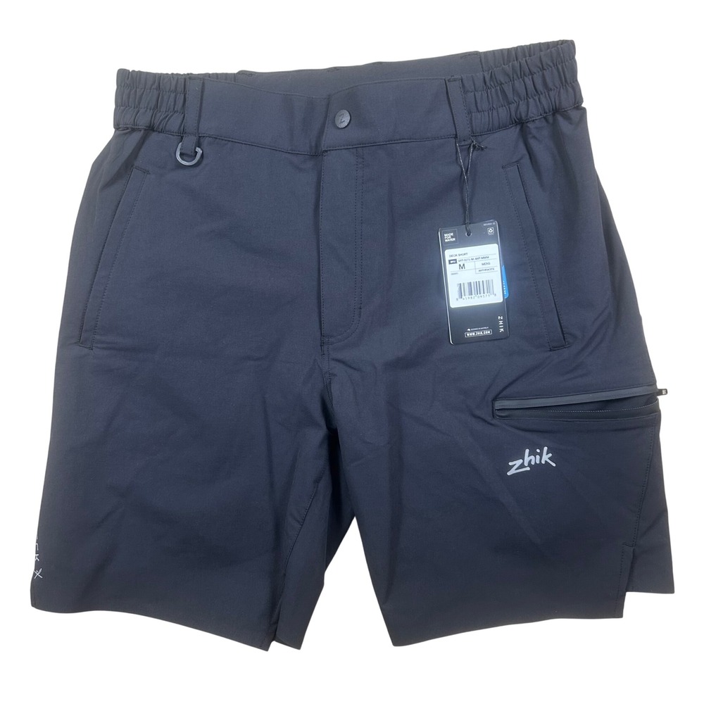 Zhik Mens Deck Short Anthracite Gray Water Resistant 4-Way Stretch Medium NEW